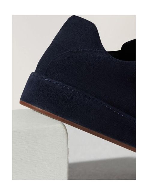 Loro Piana Blue Strap-Up Casual Sneakers