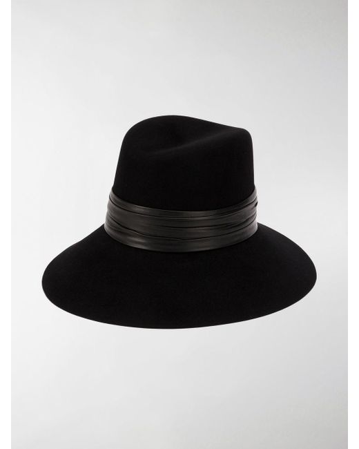 Saint Laurent Black Nina Wide-Brimmed Hat