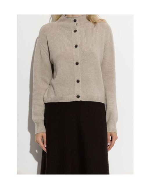 Lisa Yang Natural Zirelle Mock-Neck Cardigan