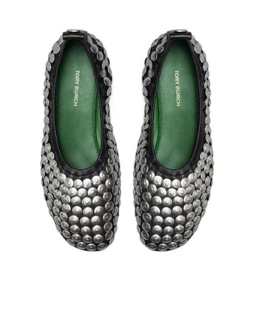 Tory Burch Black Studded Ballets