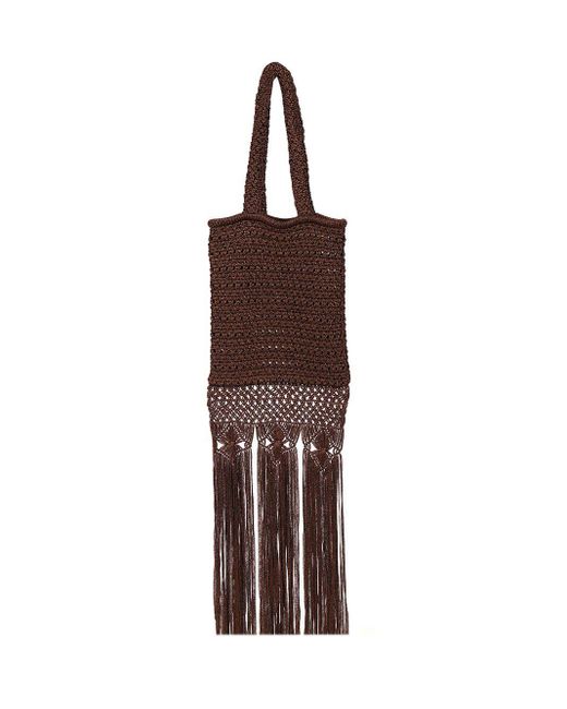Alanui Brown Ray Of Light Knitted Tote Bag