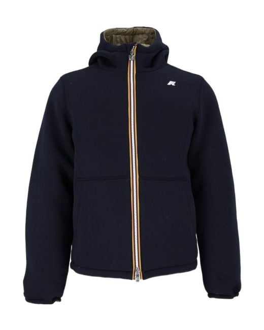 K-Way Blue Long-Sleeved Reversible Jacket for men