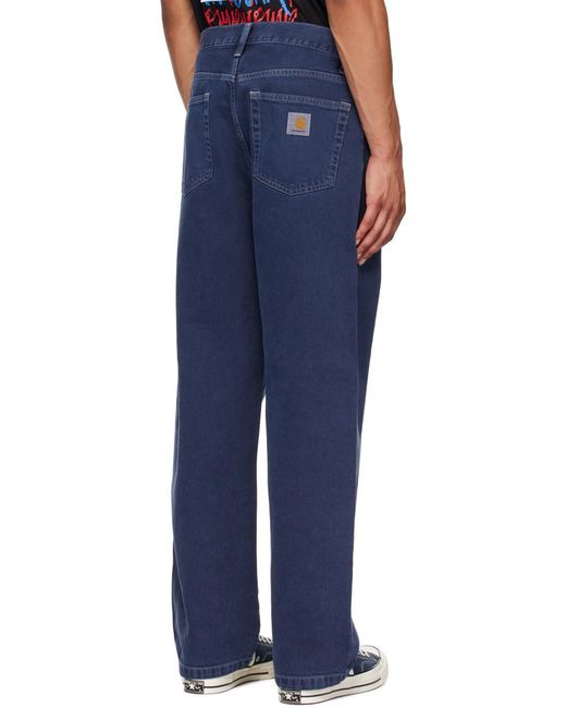 Carhartt Blue Landon Logo-Patch Tapered Jeans for men