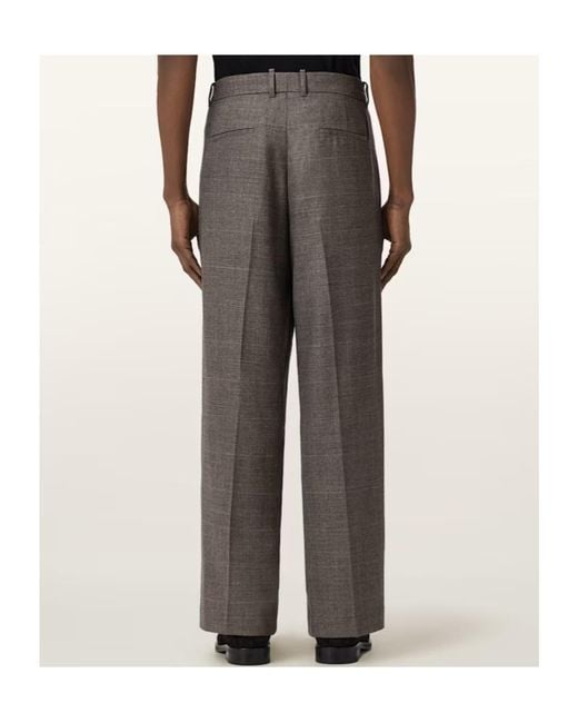 AllSaints Gray Clover Loose Fit Trousers for men