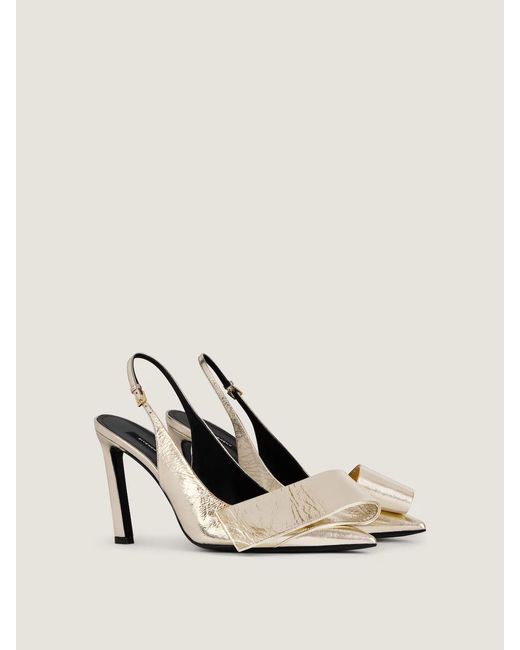 Givenchy White Twisted Ribbon Slingbacks Pumps