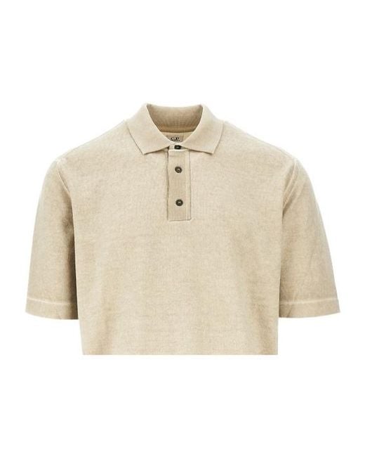 C P Company Natural Short Sleeve Polo Shirt for men