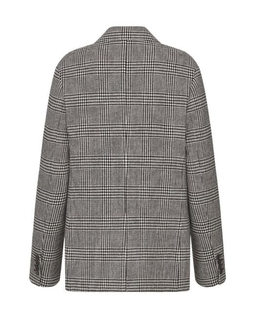 Dior Gray Houndstooth Button-Up Jacket