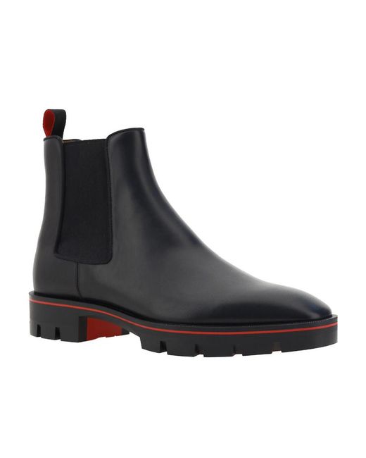 Christian Louboutin Black Slip-On Ankle Boots for men