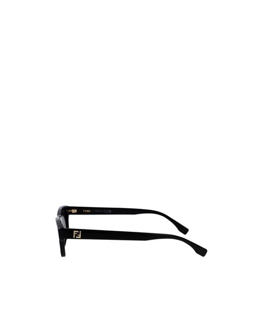 Fendi White Eyewear Cat Eye Frame Sunglasses for men