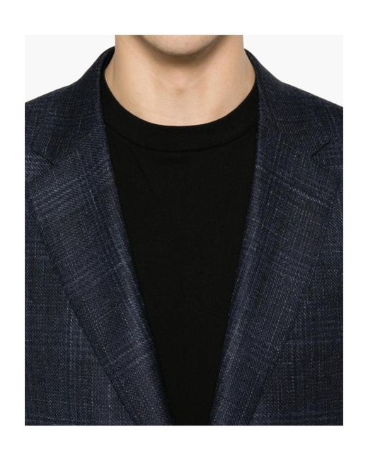 Canali Blue Single-Breasted Suit Jacket for men