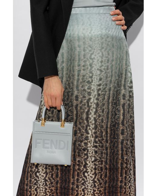 Fendi Gray Sunshine Mini Tote Bag