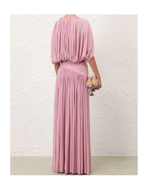 Zimmermann Pink Alchemy Pleated Maxi Skirt