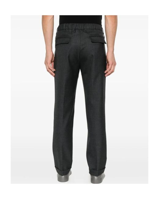 Herno Black Drawstring Cuffed Trousers for men