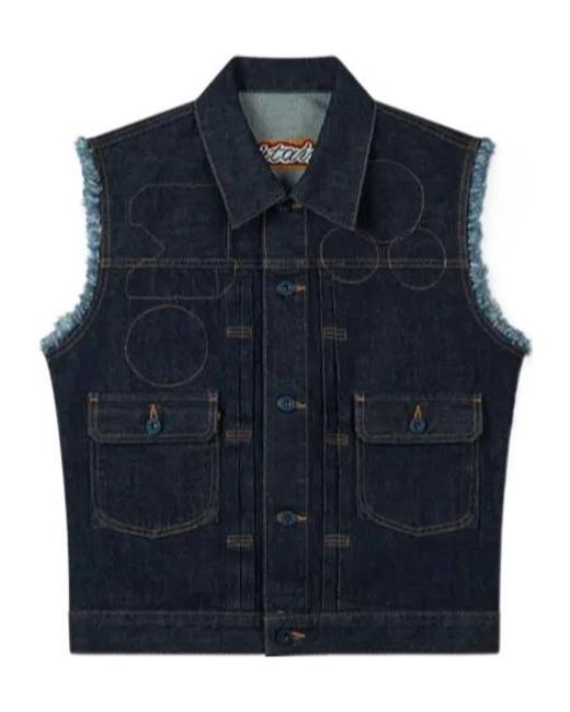 KENZO Blue Badges' Cut Off Trucker for men