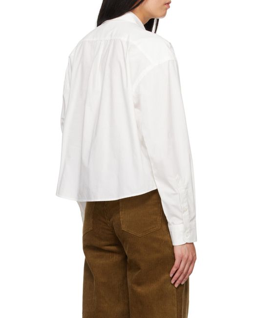 A.P.C. White Buttoned Long-Sleeved Shirt