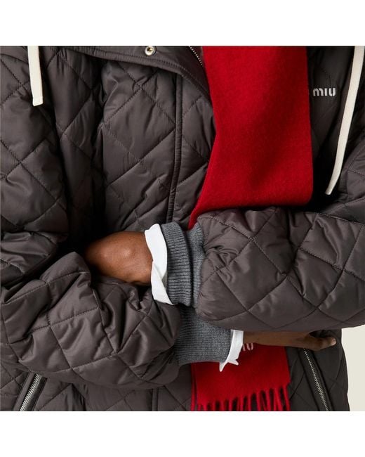 Miu Miu Gray Hooded Padded Jacket