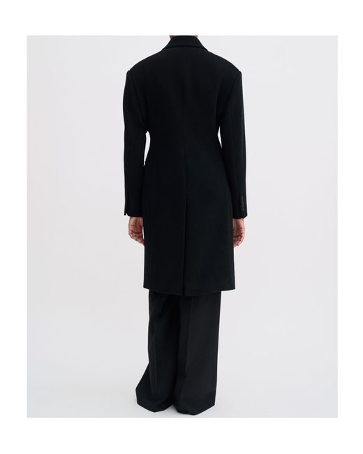 Filippa K Black Harper Double-Breasted Coat