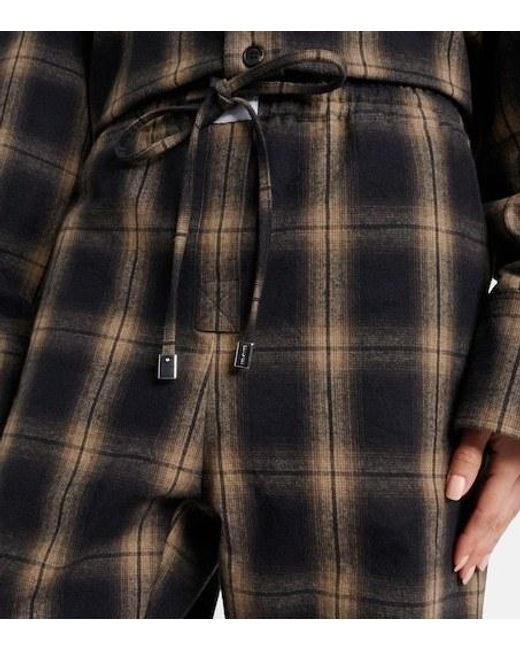 The Attico Black Checked Cotton Sweatpants