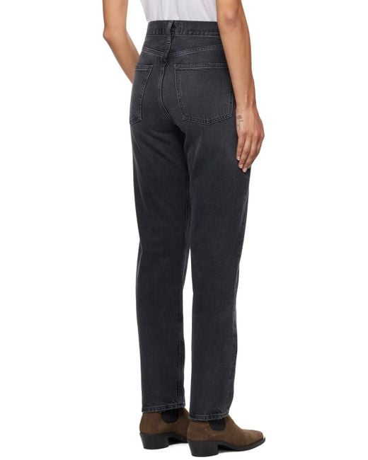 Agolde Blue Denim Trousers With Belt Loops