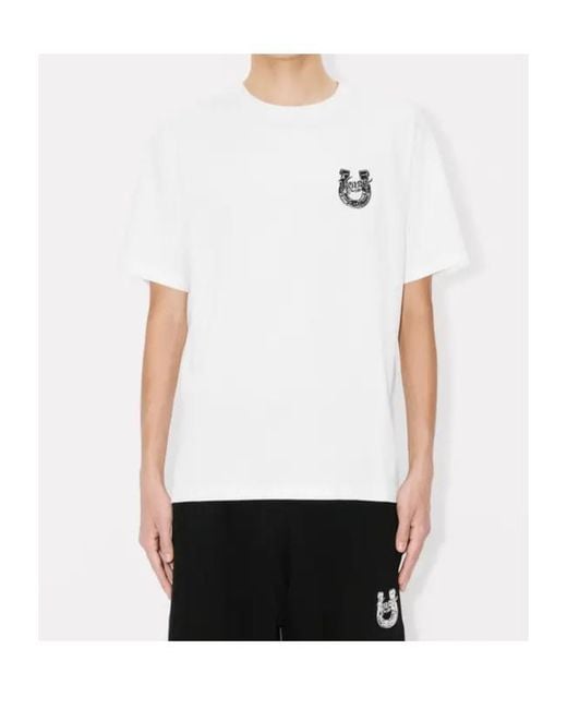 KENZO White 'Lunar New Year' Embroidered T-Shirt for men
