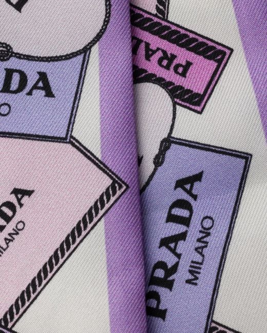 Prada Purple Pattern-Printed Scarf