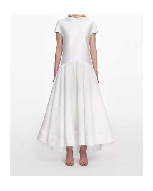 Self-Portrait White Scoop-Neck Back Midi Dress