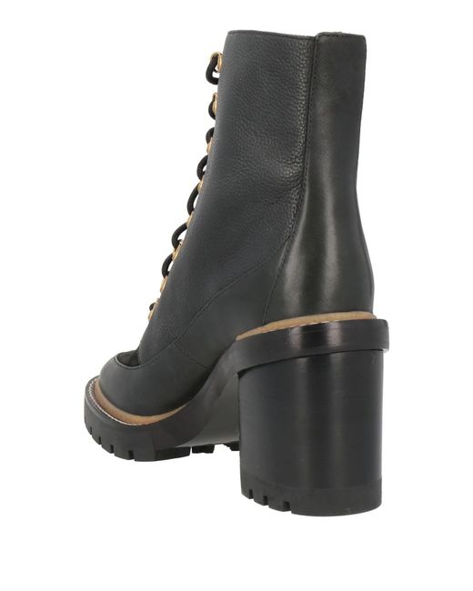 Tory Burch Black Minimalist Lace-Up Ankle Boots