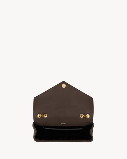 Saint Laurent Brown Loulou Foldover Top Large Shoulder Bag