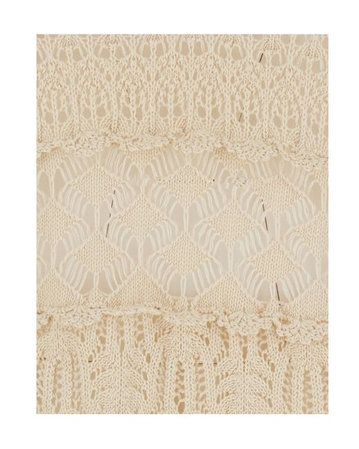Semicouture Natural Semi Couture Crochet Mini Dress