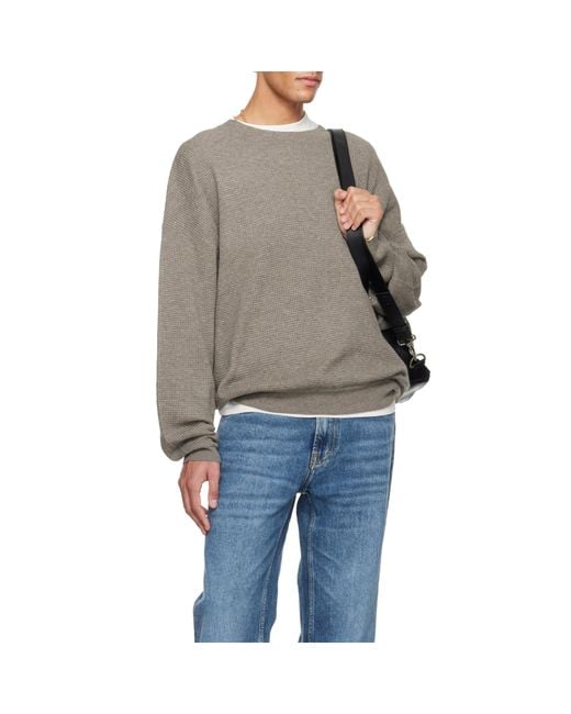 Fear Of God Gray Holiday Waffle Crewneck 90S Sweater for men