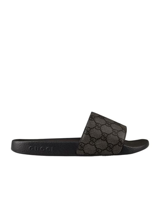 Gucci Black Logo Slippers for men