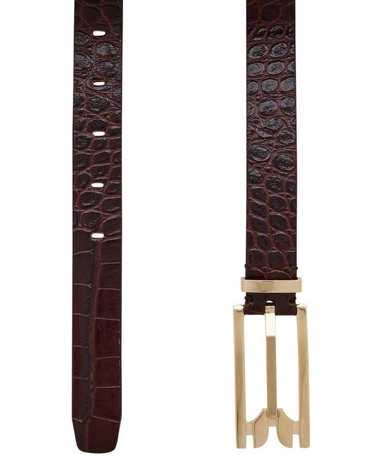 Victoria Beckham White Crocodile Pattern Belt