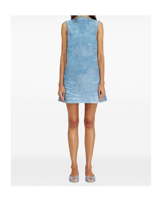 DIESEL Blue Open-Back A-Line Dress