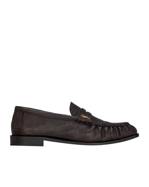 Saint Laurent Black Le Loafer Round-Toe Loafers