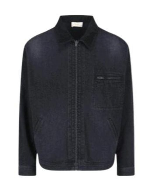 The Row Black Zip-Up Pocket Jacket for men