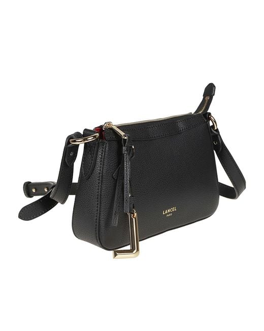 Lancel Black Zippered Shoulder Bag