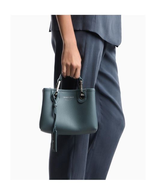 Emporio Armani Blue Mini Myea Top-Handle Tote Bag
