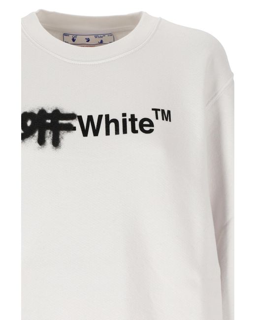 Off-White c/o Virgil Abloh White Logo-Print Cotton Sweatshirt