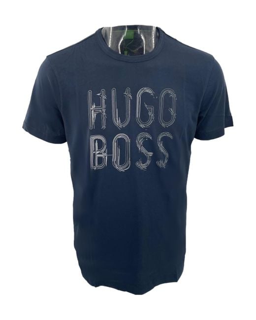 Boss Blue Item O-Neck Short-Sleeved T-Shirt for men