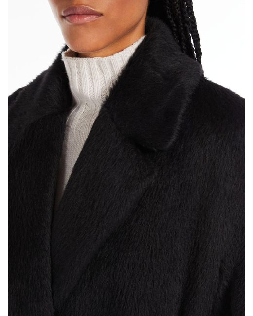Max Mara Blue Wool And Cashmere Belted Coat