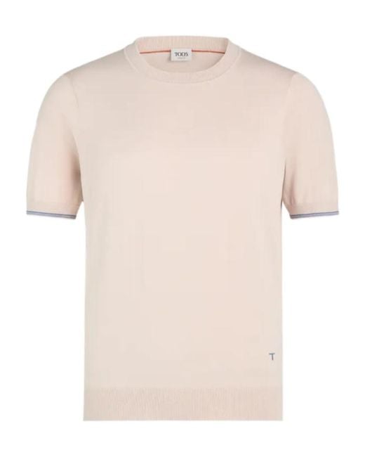 Tod's White Short-Sleeved Knitwear for men