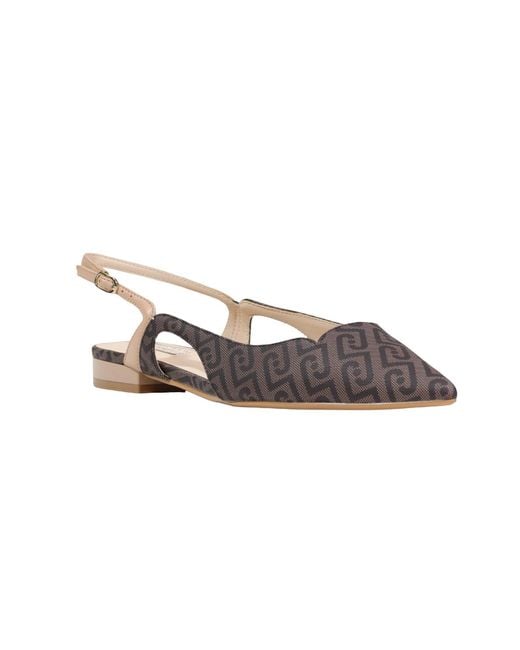 Liu Jo Brown Pointed-Toe Flat Sandals
