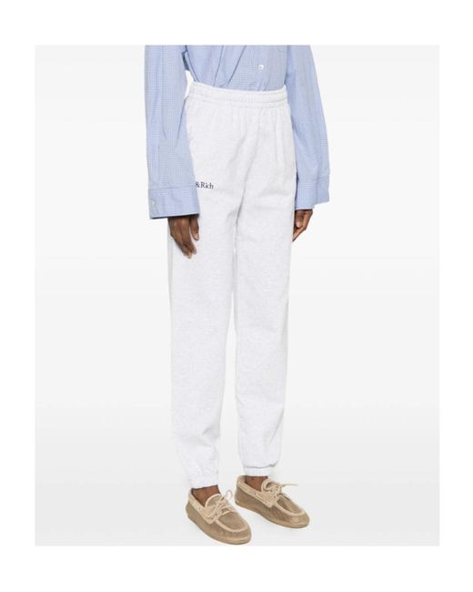 Sporty & Rich White Logo Sweatpants