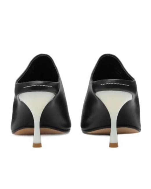 MM6 by Maison Margiela Black Square Toe Ballerina Mules