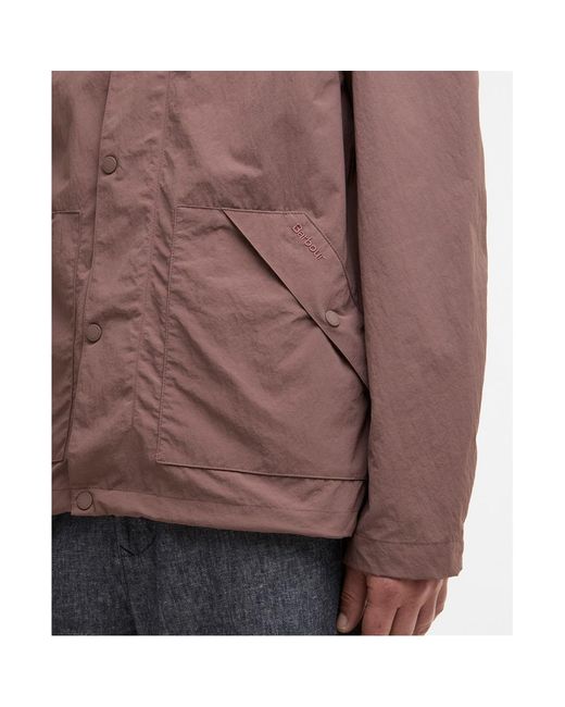 Barbour Brown Zippered Hooded Raincoat for men