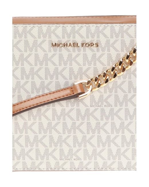 Michael Kors Natural Michael Ginny Medium Logo Crossbody Bag