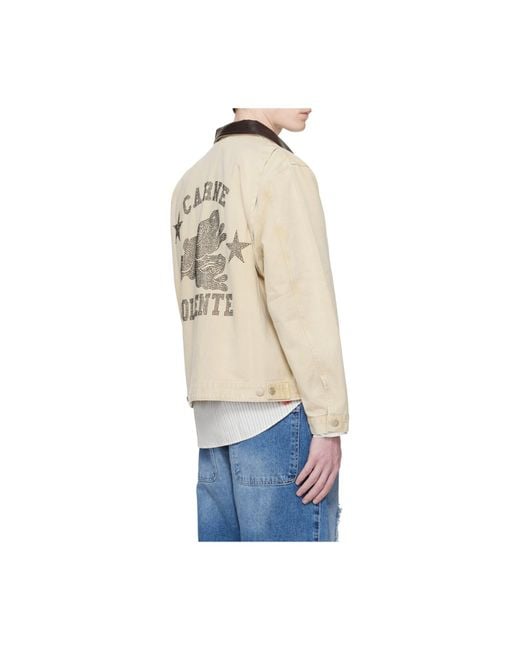Carne Bollente Natural Polo-Collar Zip-Fastening Jacket for men