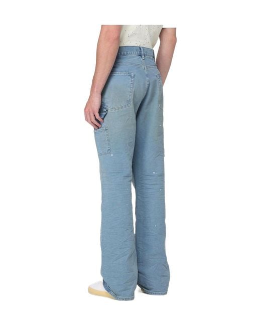 Purple Brand Blue Copper Plate Workwear Pants for men