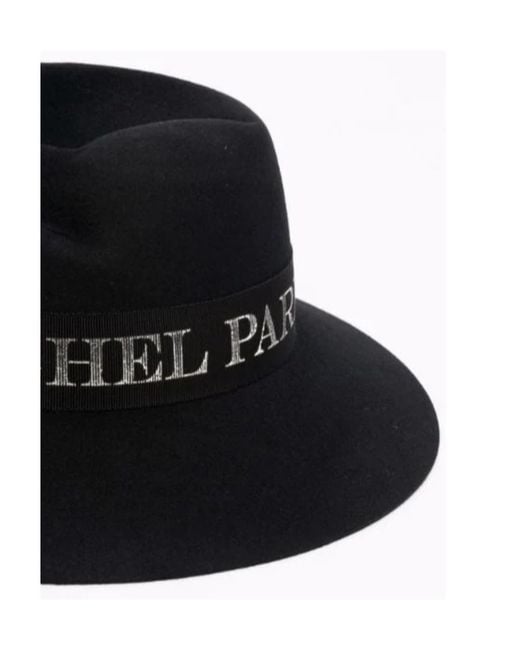 Maison Michel Black Embroidered Logo Fedora