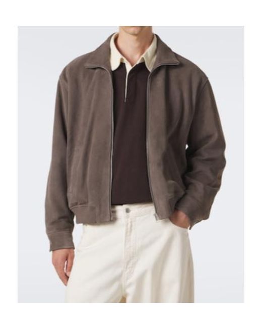 FRAME Brown Suede Blouson Jacket for men